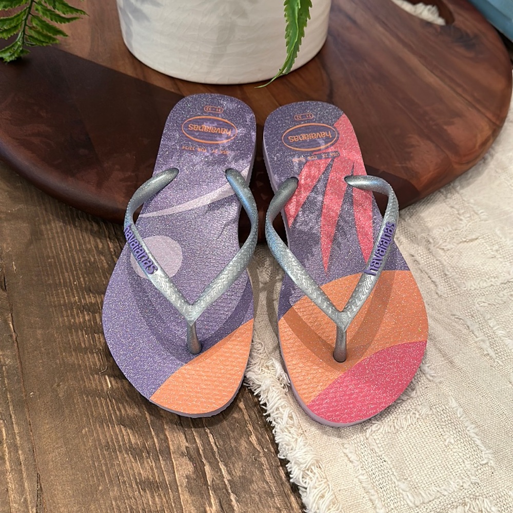 Havaianas Little Girls Sparkle Flip Flops